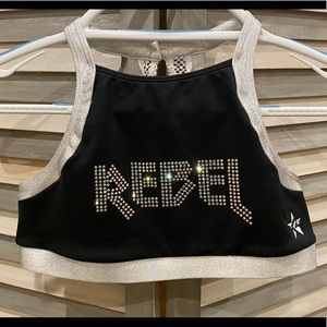 Rebel Athletic crystal sports bra